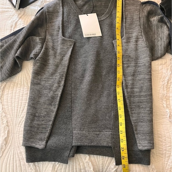 JOHANNA HO Wool Blend Gray Knit Top With Detachable Hood Sweater NWT Size 38 P - Picture 13 of 16